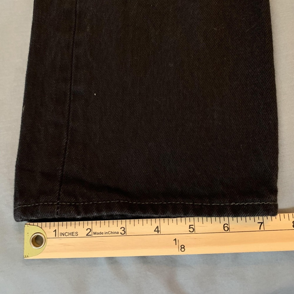 Levi's 501 Mens Jeans 33x34 Black Denim Button Fly Straight Leg Original Fit - Picture 8 of 12